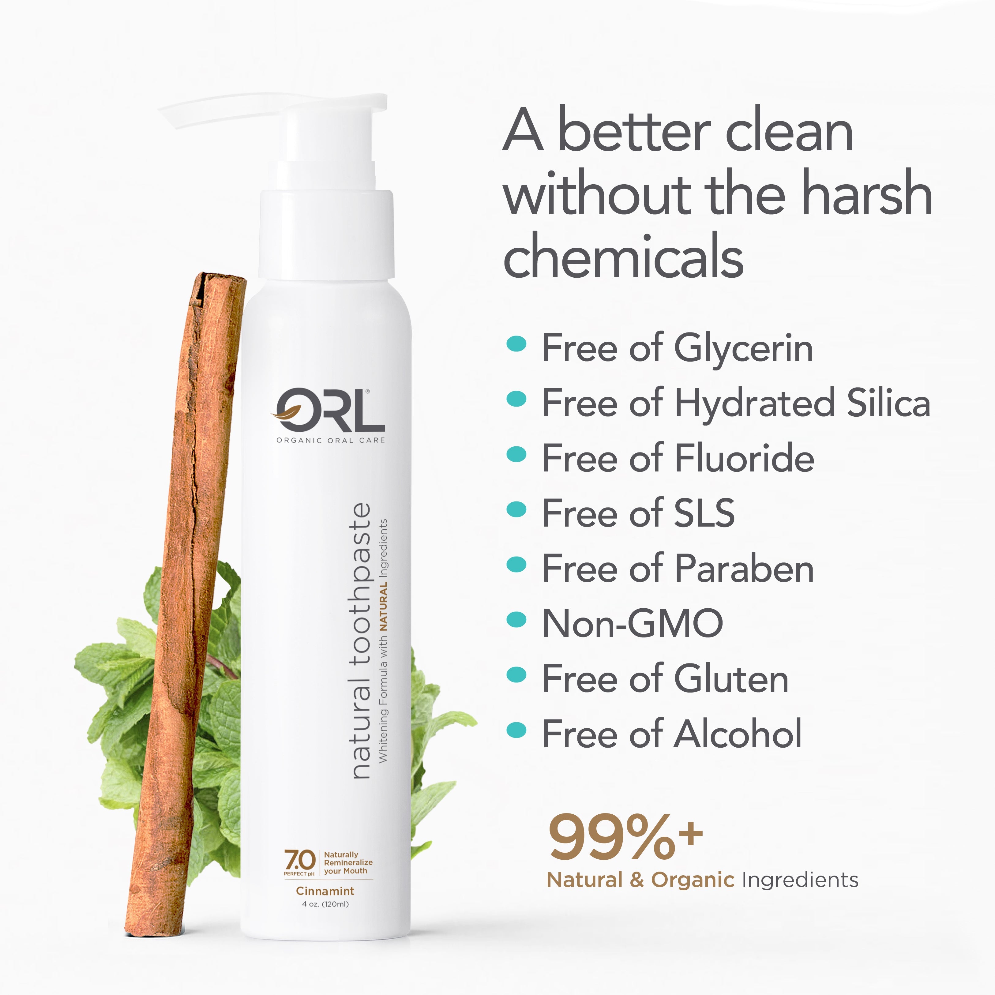 ORL Natural Fluoride-Free Toothpaste with Hydroxyapatite