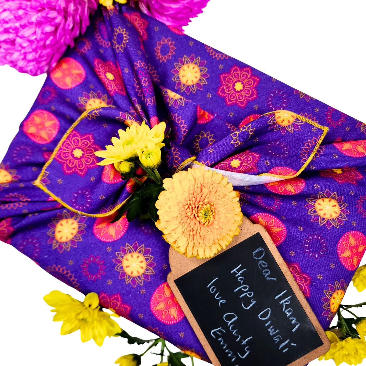 Marigold Mandala Furoshiki Gift Wraps - Set of 4