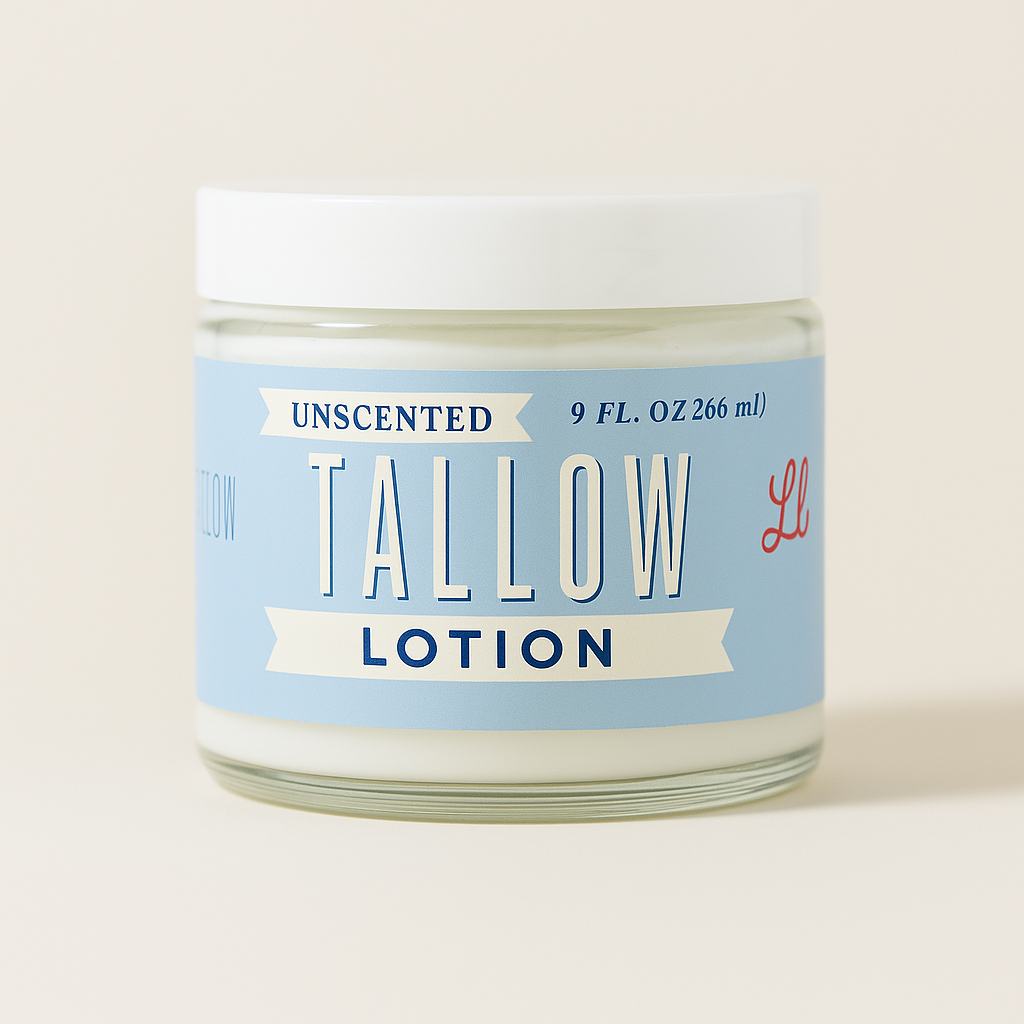 Unscented Tallow Lotion - Pure Single-Ingredient Moisturizer - 2oz
