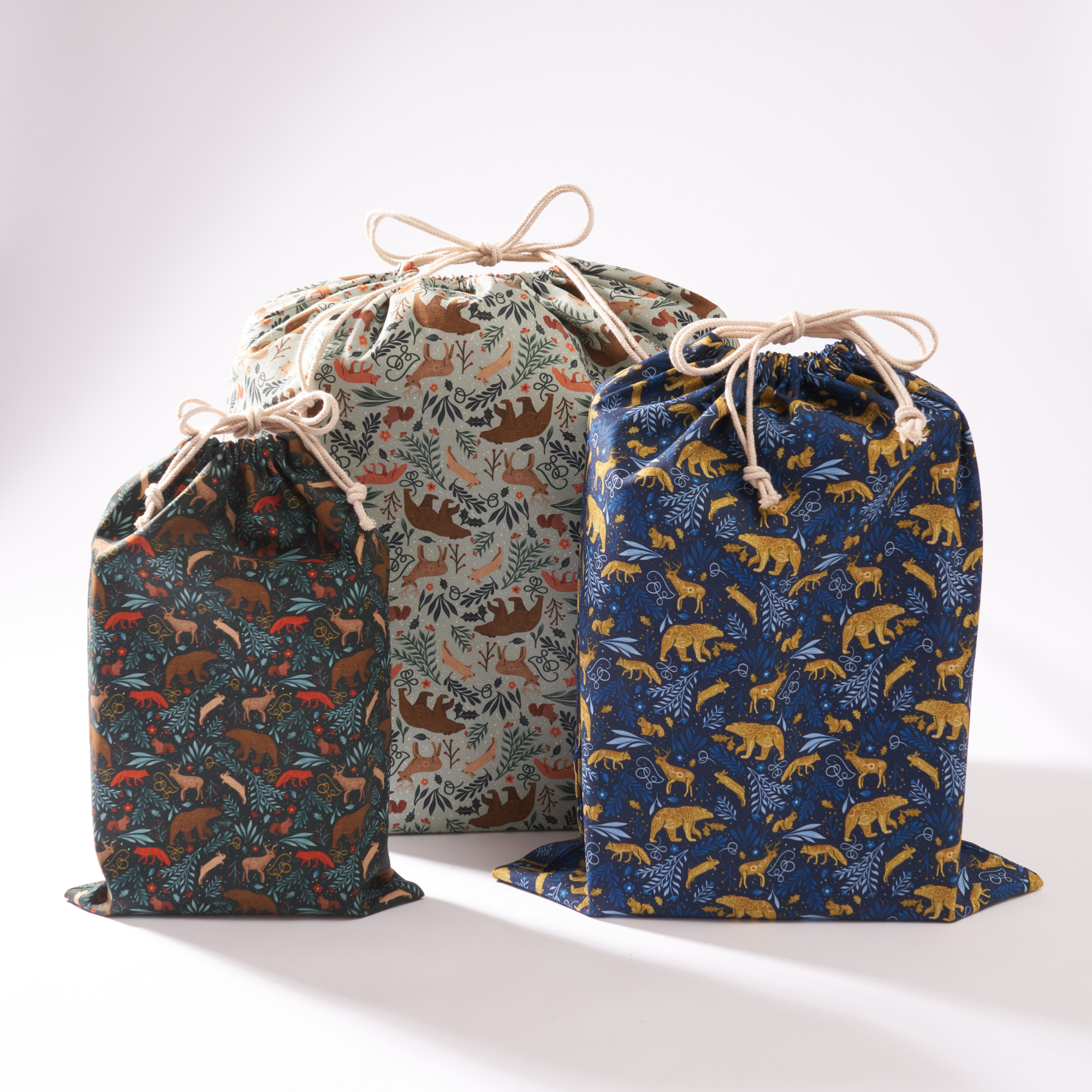 Bundle of 3 Fabric Bags by Hannah Pearlman | 14", 18" & 22", Polyester