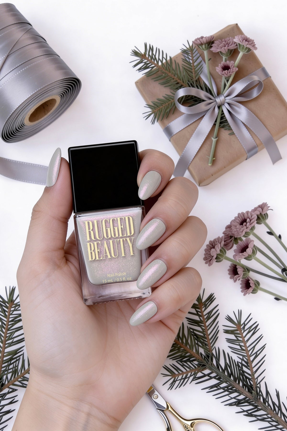 Shimmer Soft Grey Nail Polish