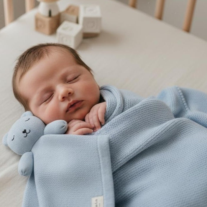 Organic Cotton Baby Blanket & Lovey Gift Set