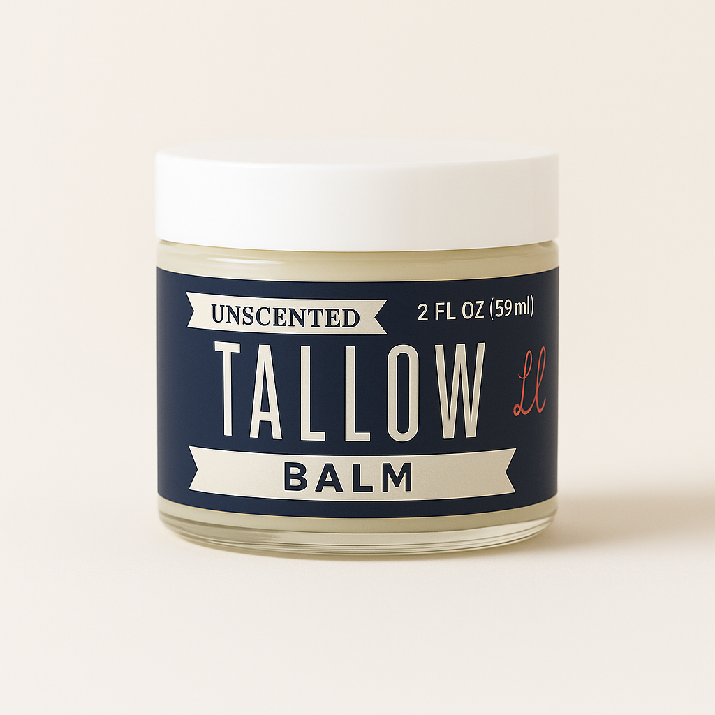 Unscented Tallow Balm - Grass-Fed Beef Tallow Face & Body Moisturizer - 2oz