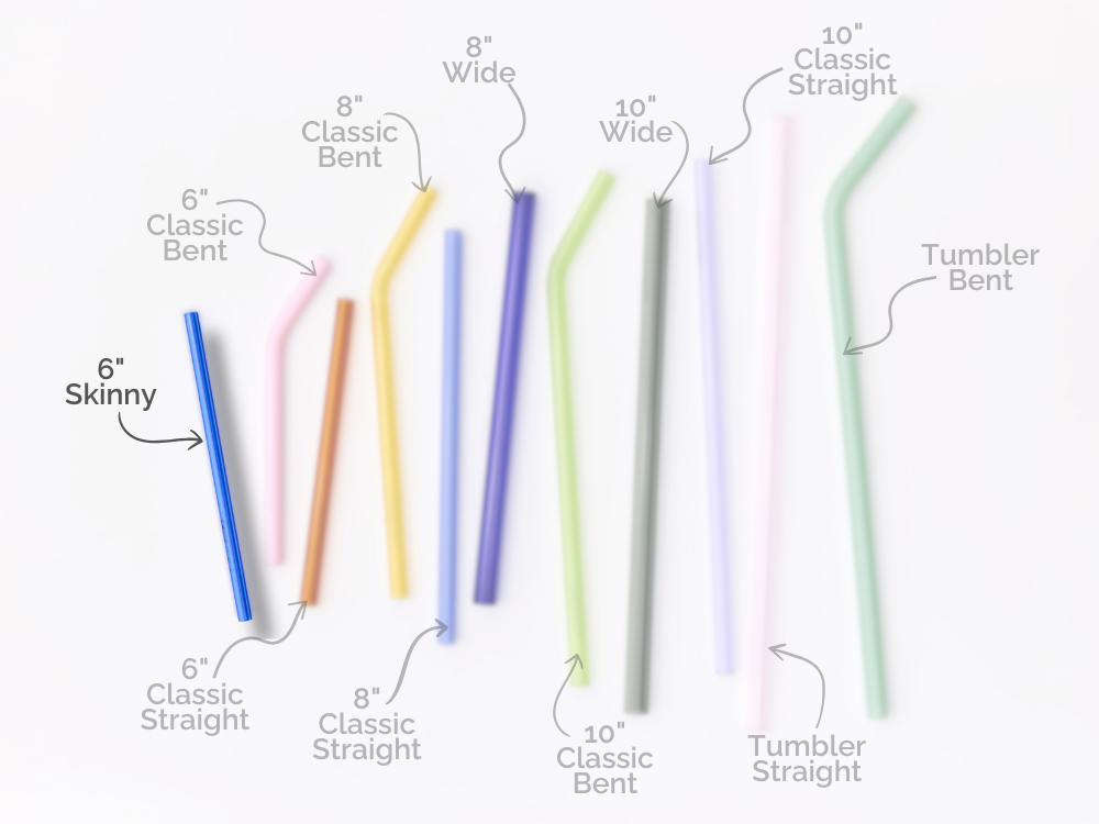 Skinny 6" Glass Cocktail Straw Set - Air