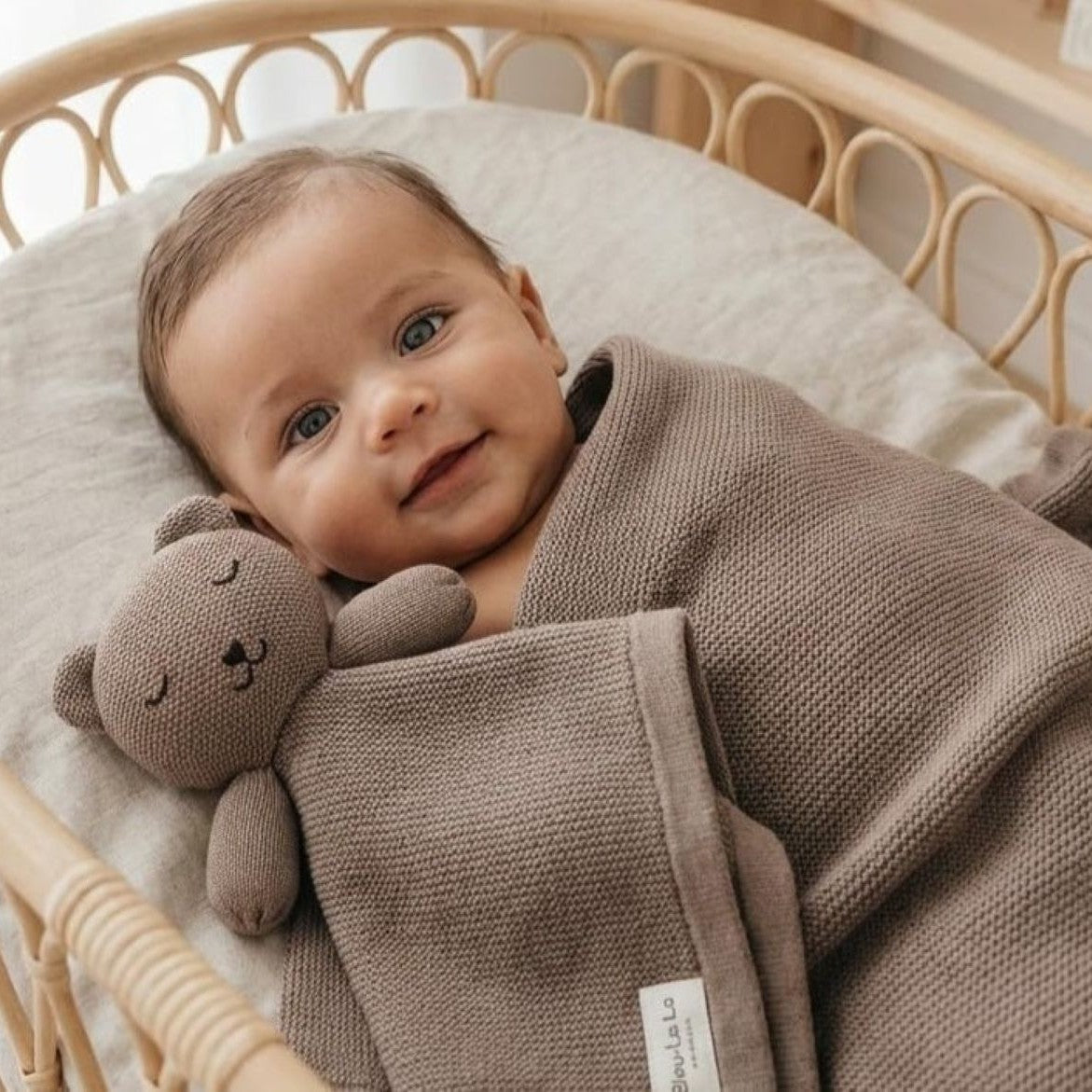 Organic Cotton Baby Blanket & Lovey Gift Set