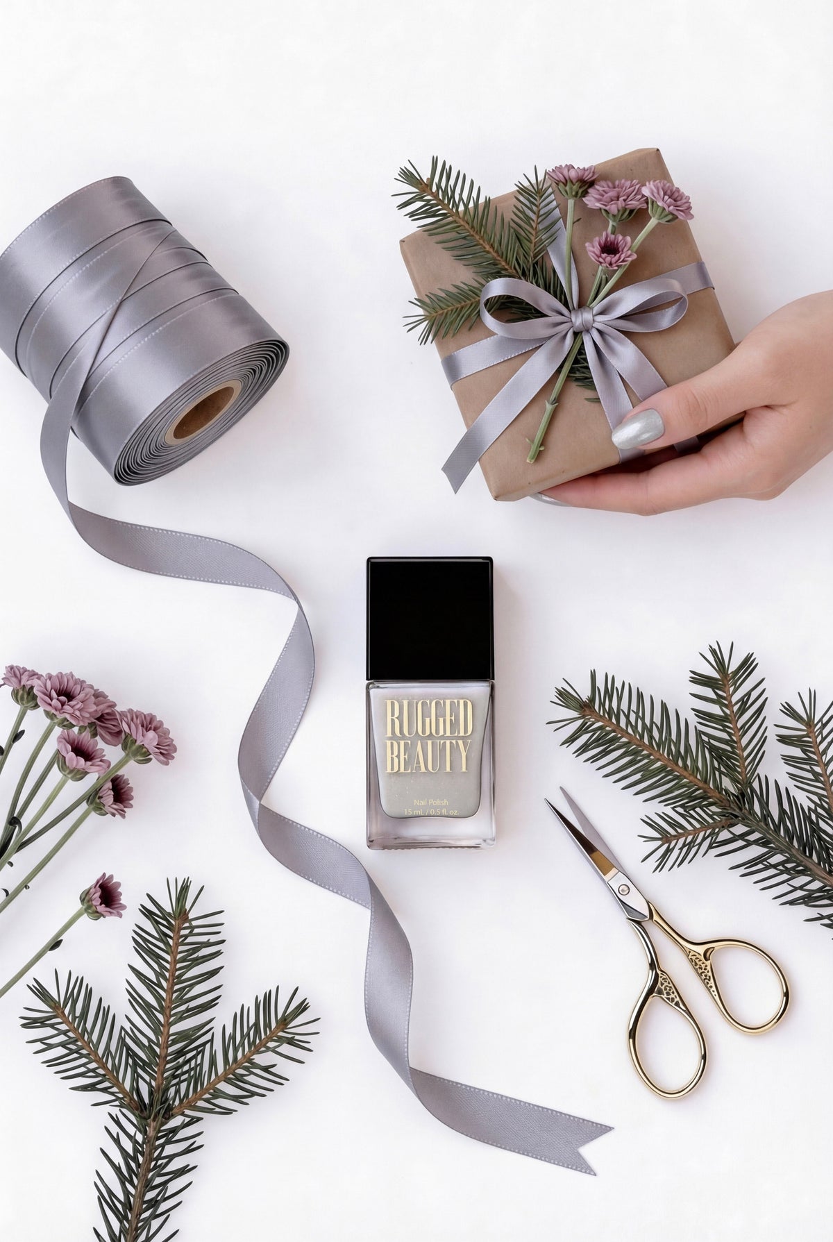 Shimmer Soft Grey Nail Polish