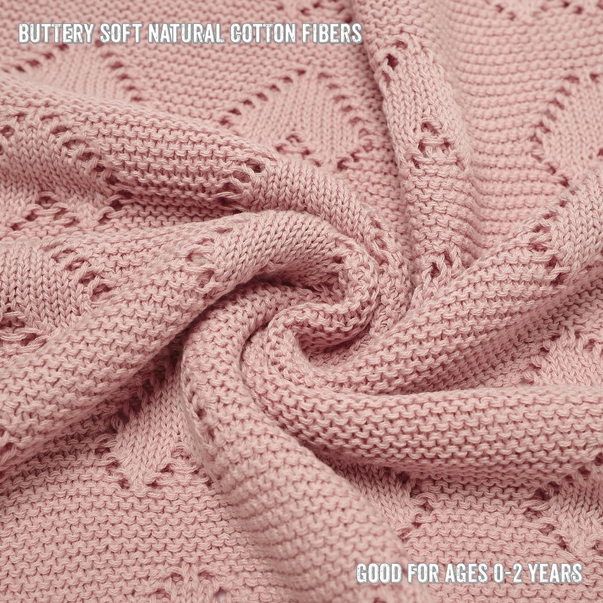 Heart Cotton Knit Baby Blanket