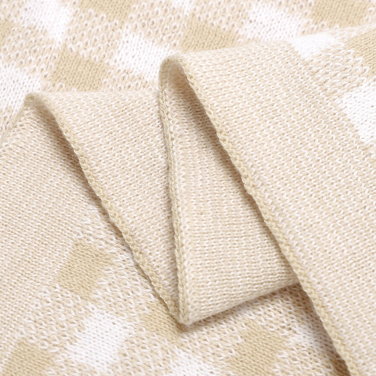 Checkered Cotton Knit Baby Blanket