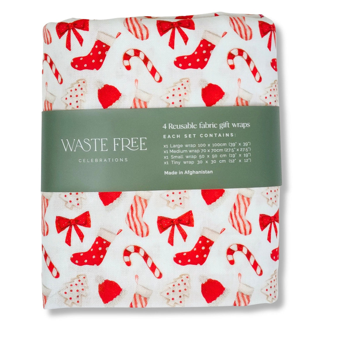 Christmas Cookies & Candy Furoshiki Gift Wraps - Set of 4