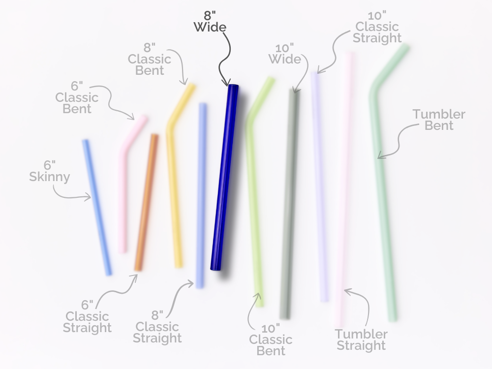 Wide 8" Glass Straw Set - Air