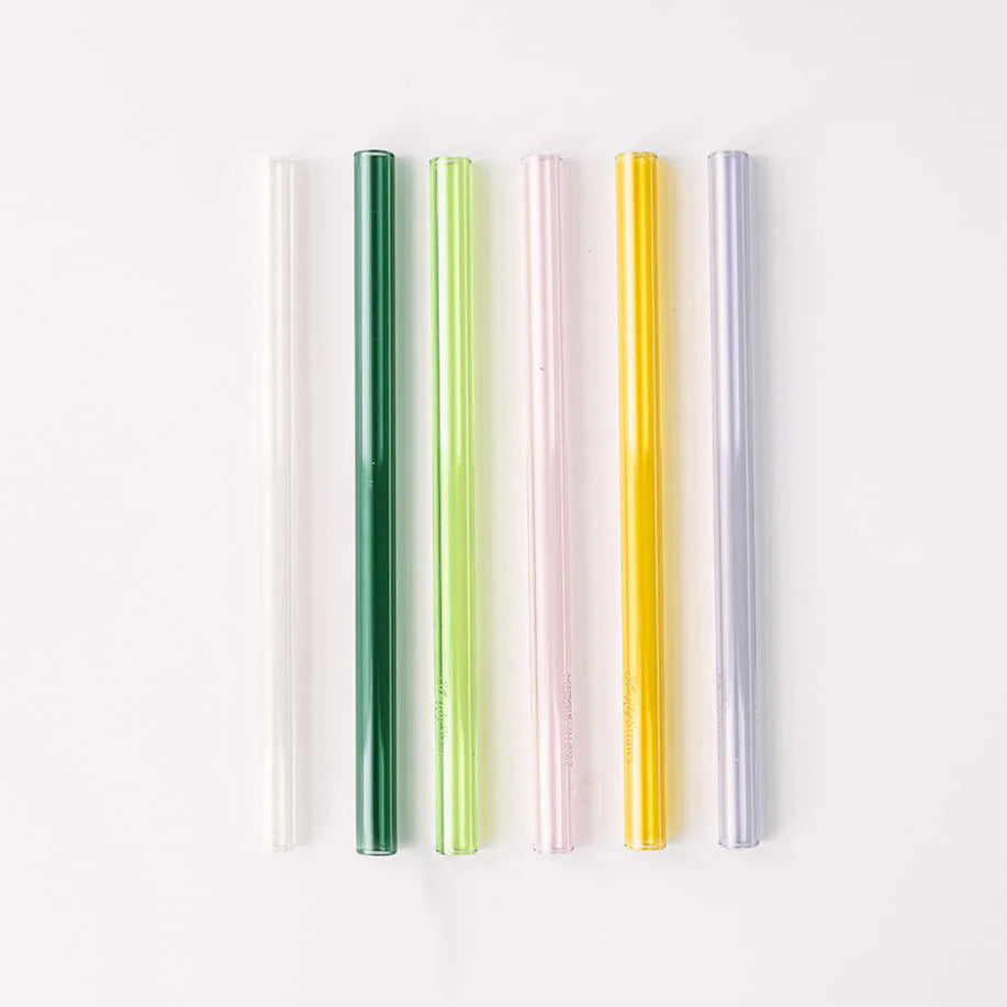 Wide Glass Smoothie Straw Set, 8" or 10"