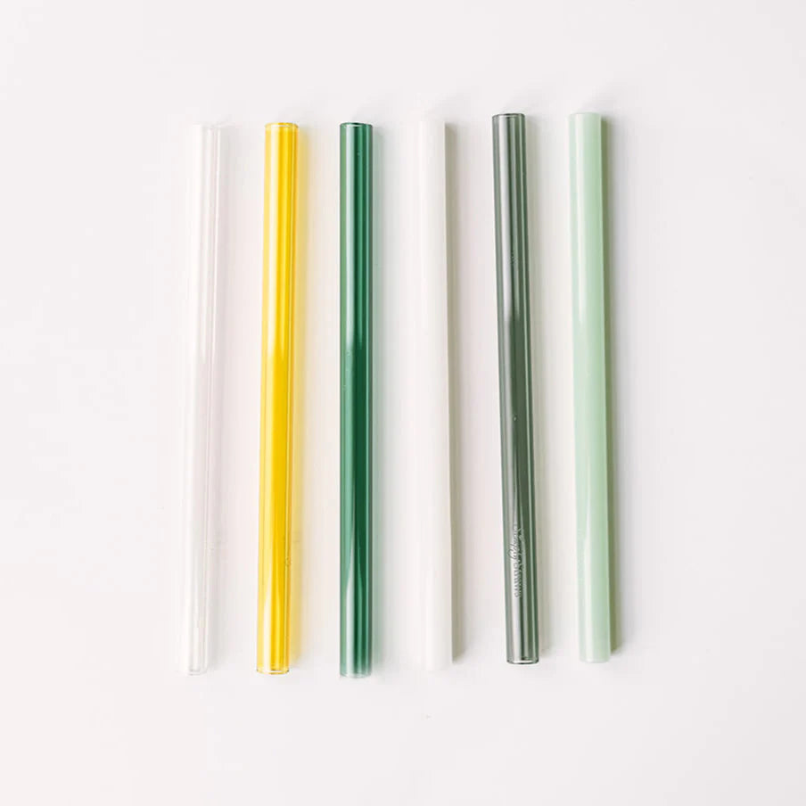 Wide Glass Smoothie Straw Set, 8" or 10"