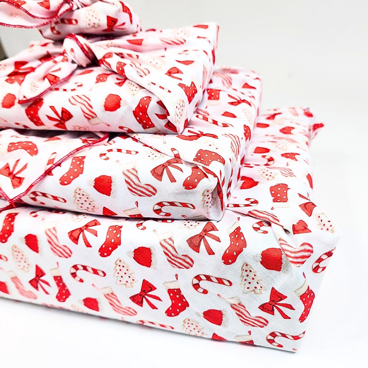 Christmas Cookies & Candy Furoshiki Gift Wraps - Set of 4