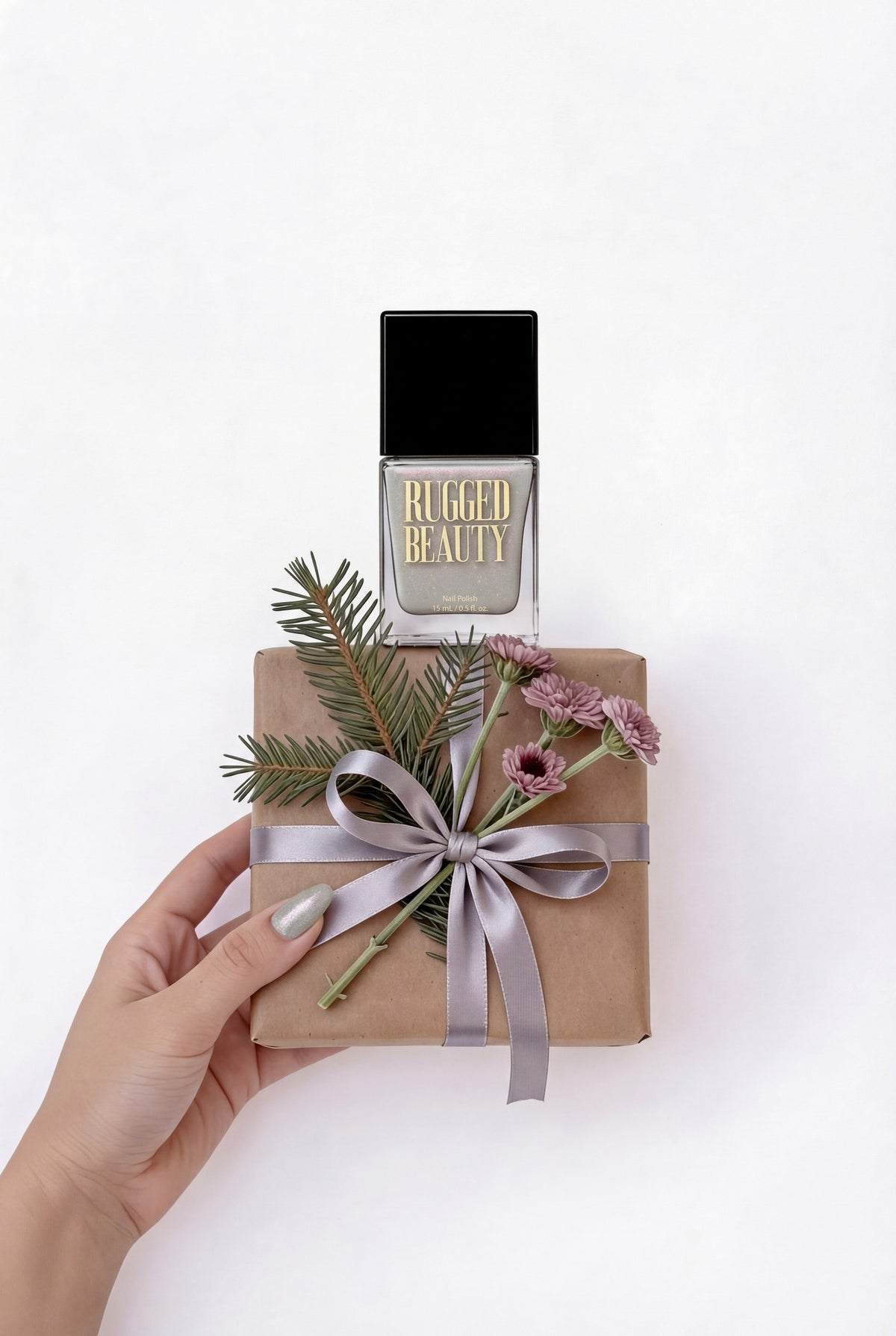 Shimmer Soft Grey Nail Polish