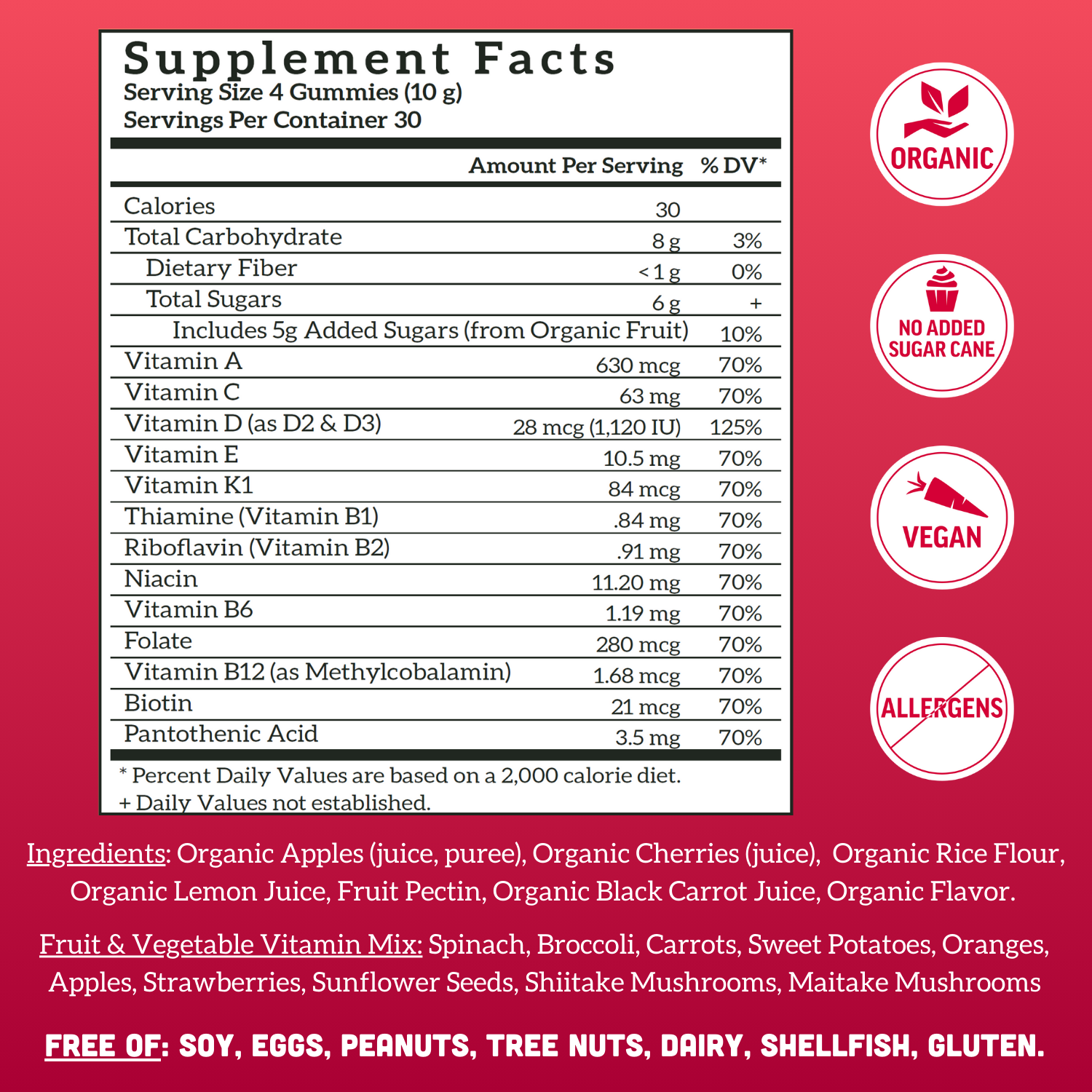 Adult Multivitamin Gummies, Cherry (120 ct)