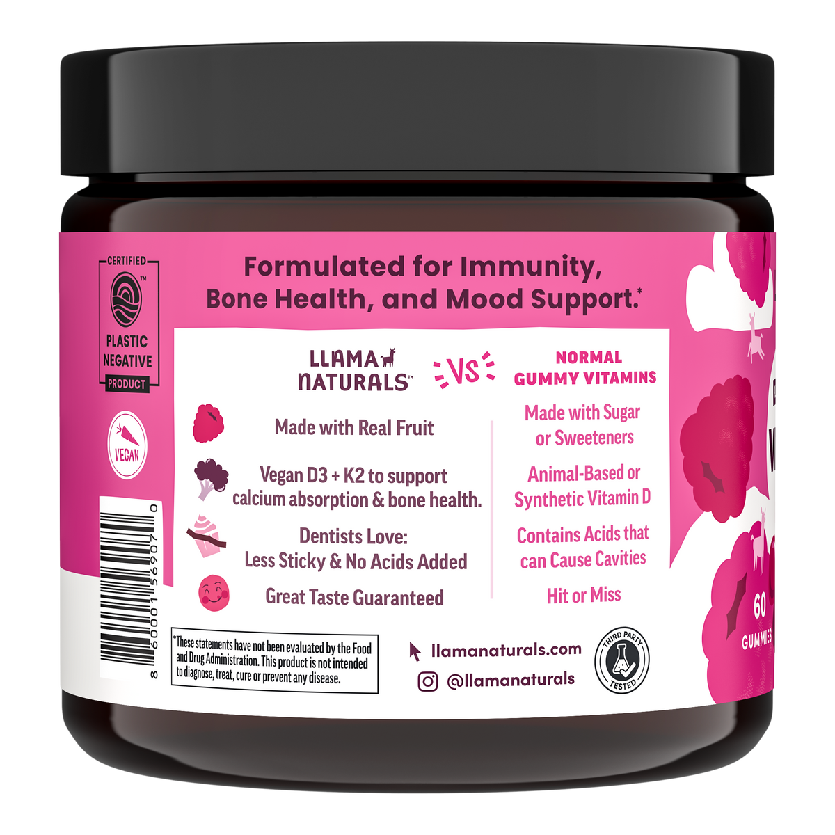 Vitamin D3 Gummies, Raspberry (120 ct)