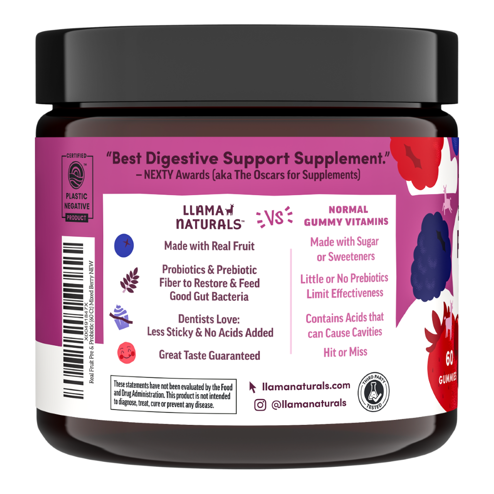 Family Gut Support Bundle – Kids + Adult Pre & Probiotic Gummies – Mixed Berry
