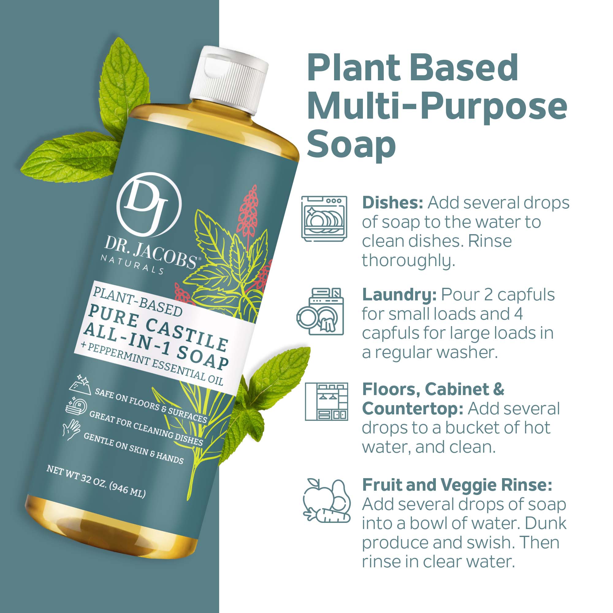 Peppermint All-in-One Castile Soap