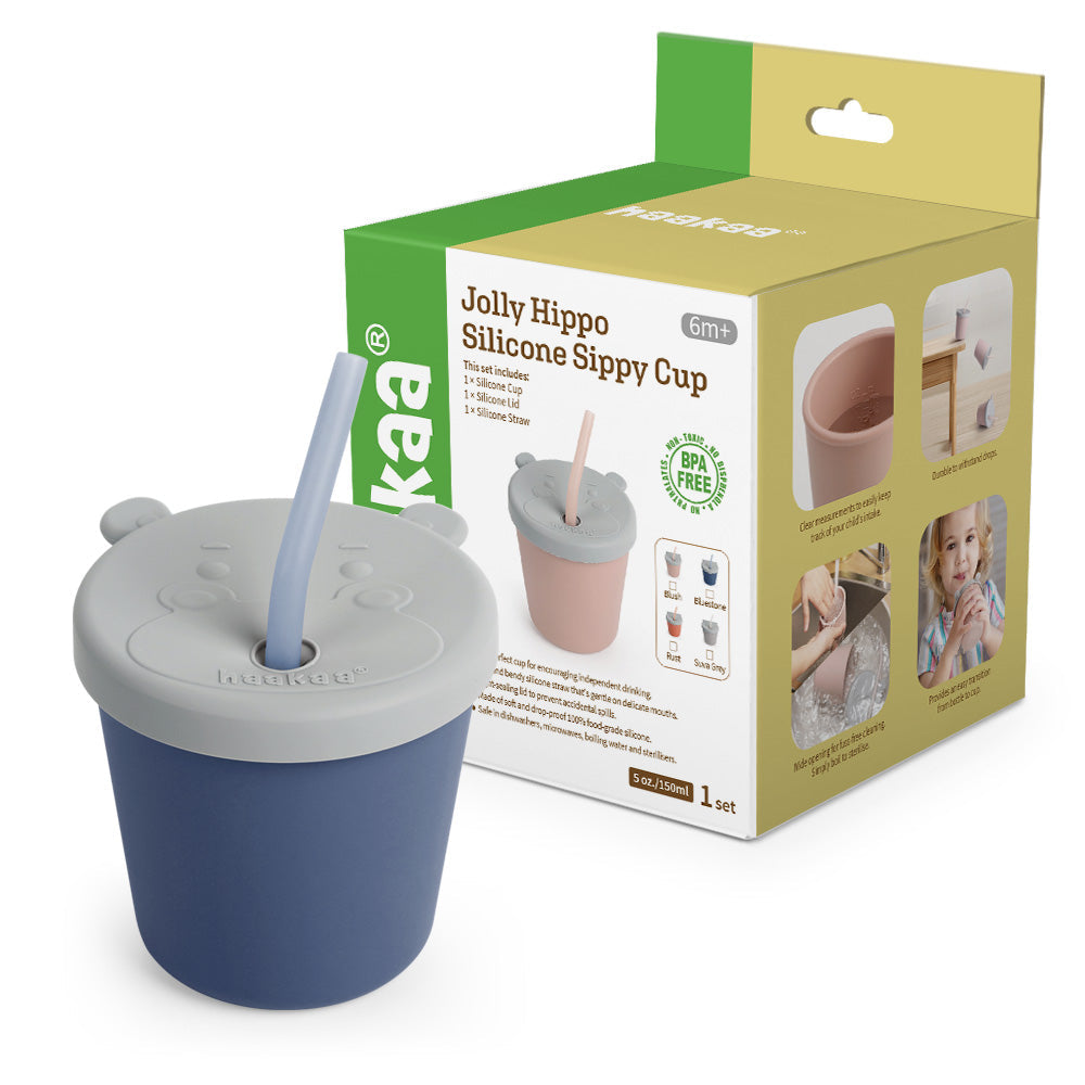Haakaa Jolly Hippo Silicone Sippy Cup 1 pk