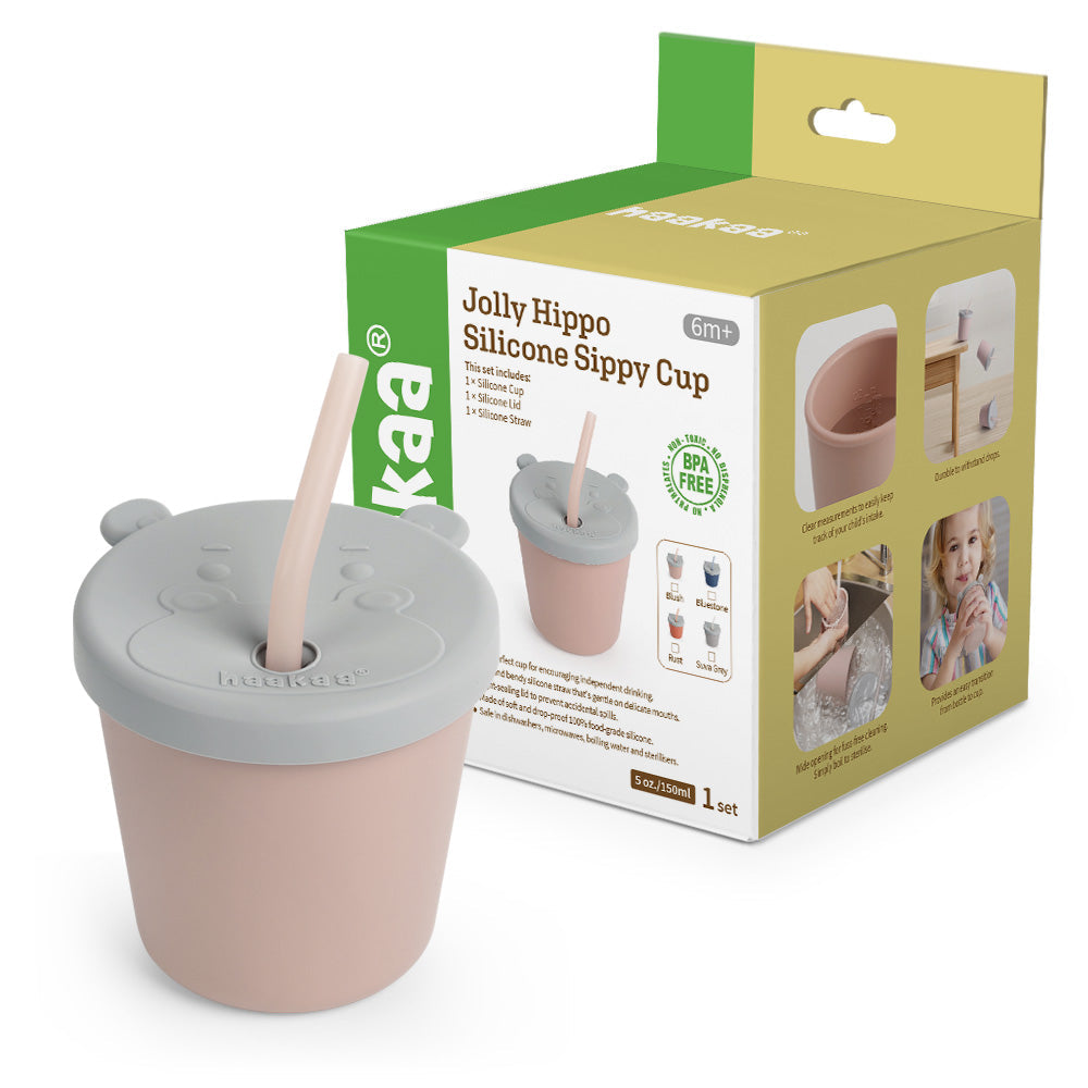 Haakaa Jolly Hippo Silicone Sippy Cup 1 pk
