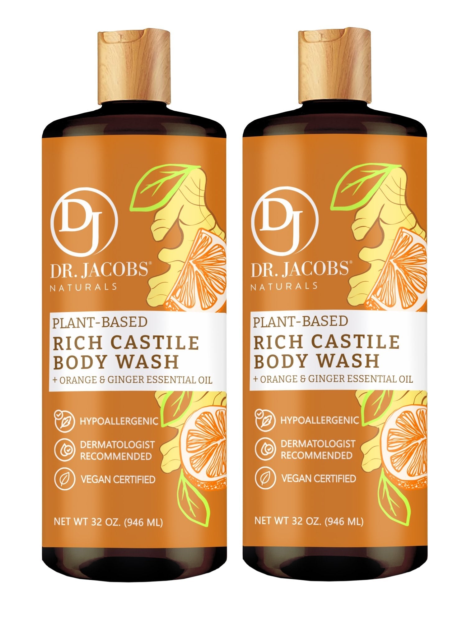 Dr. Jacobs Naturals Orange & Ginger Castile Body Wash