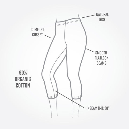 Organic Cotton - Base Layer Leggings - Midcalf
