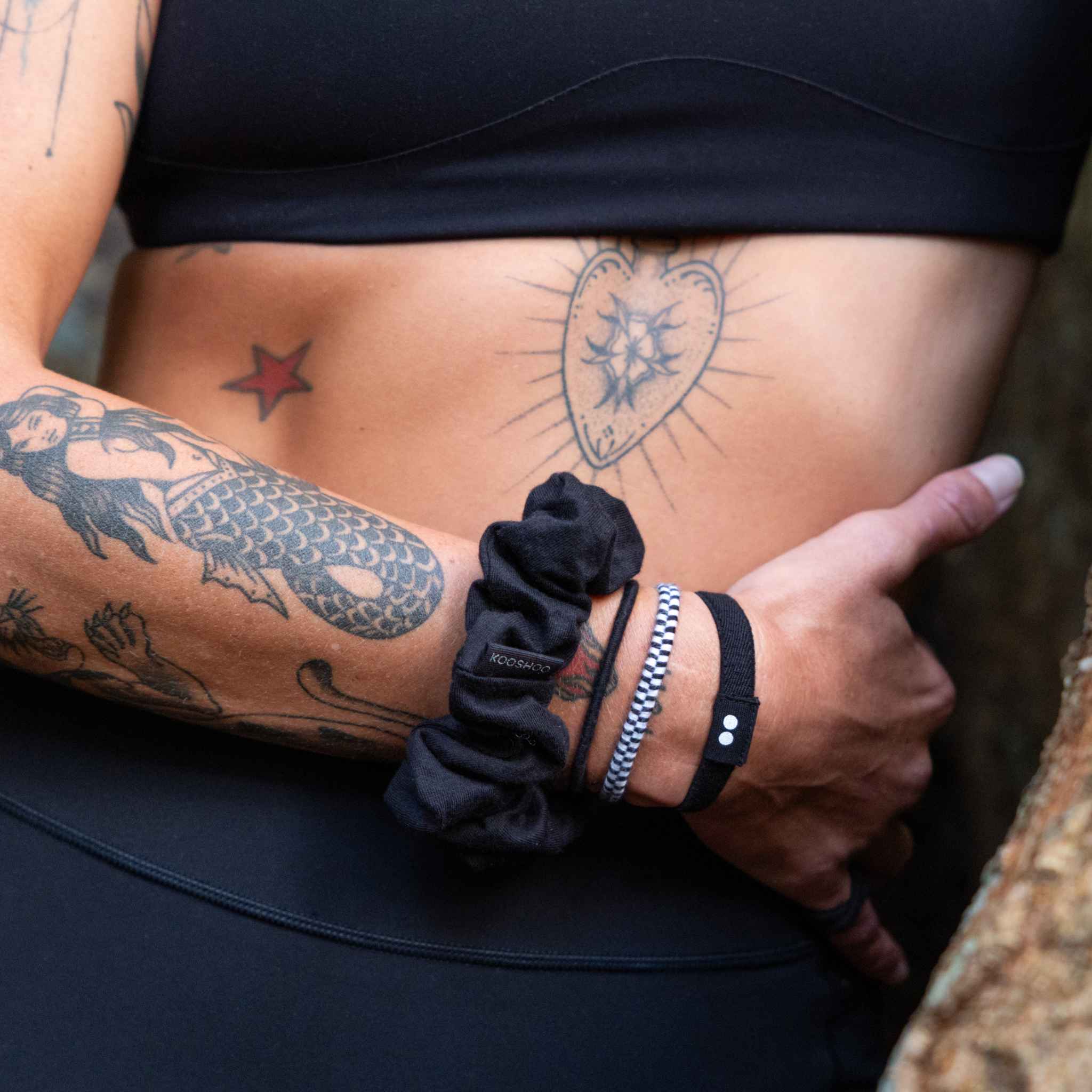 All Black Organic Hair Scrunchies