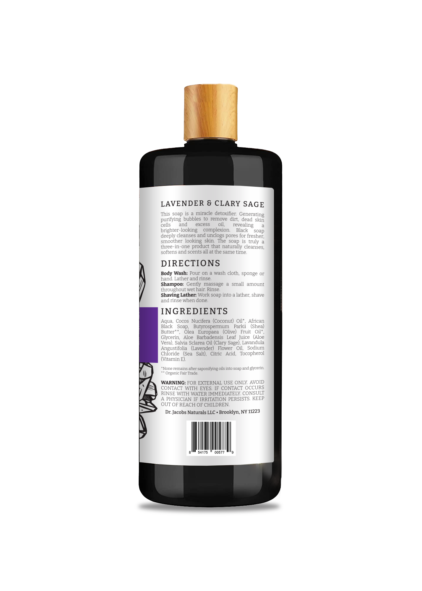 Black Soap with Lavender & Sage