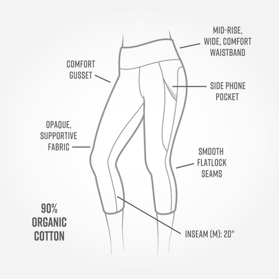 Organic Cotton Blackout Mid-Calf Leggings