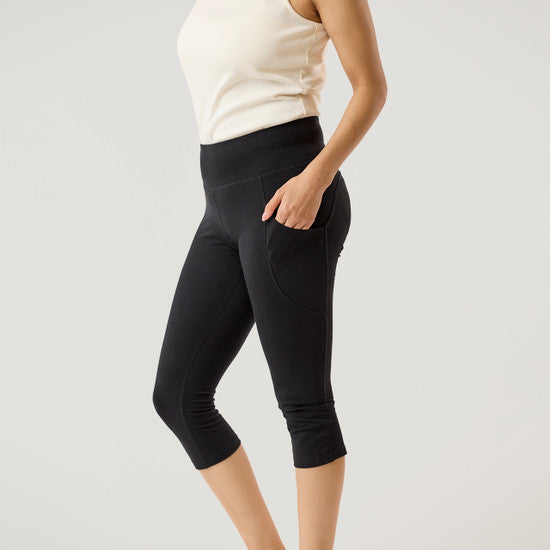Organic Cotton Blackout Mid-Calf Leggings