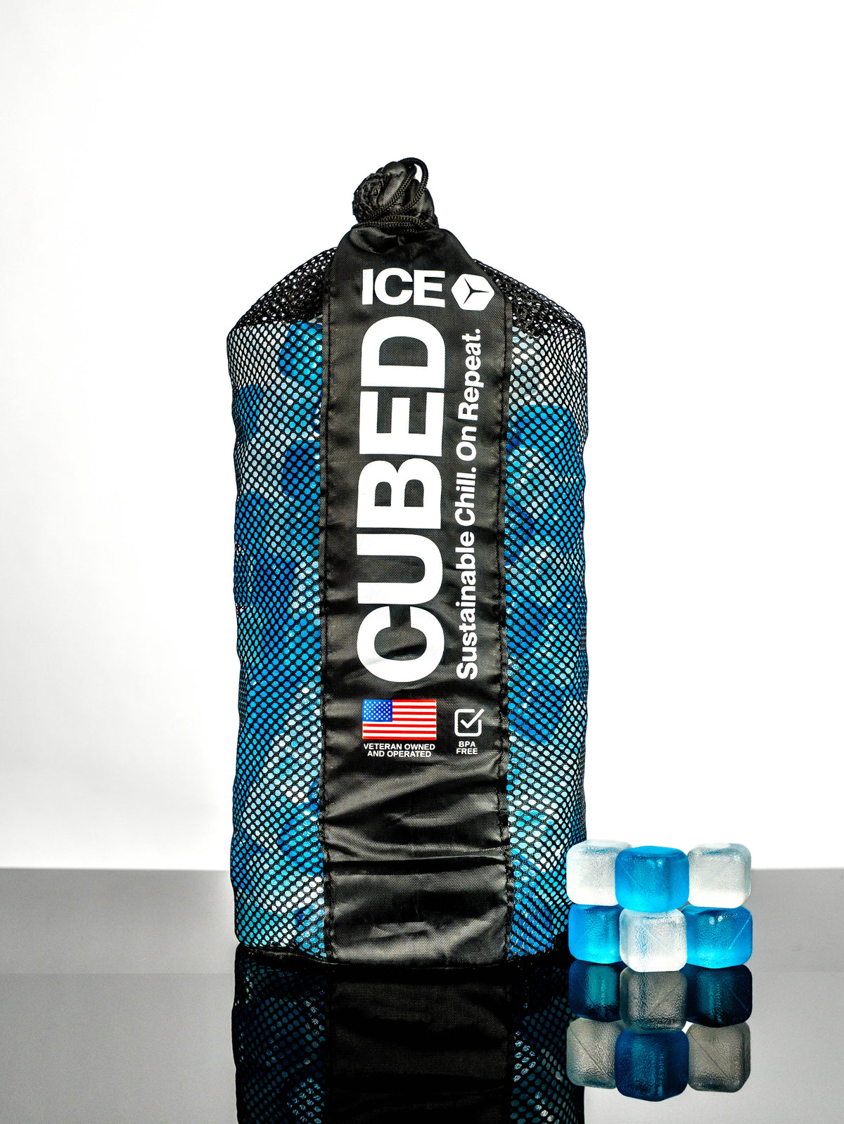 Reusable Ice Cubes Blue & Clear