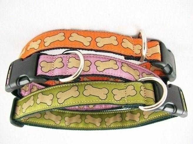Hemp Dog Collar Orange Bones