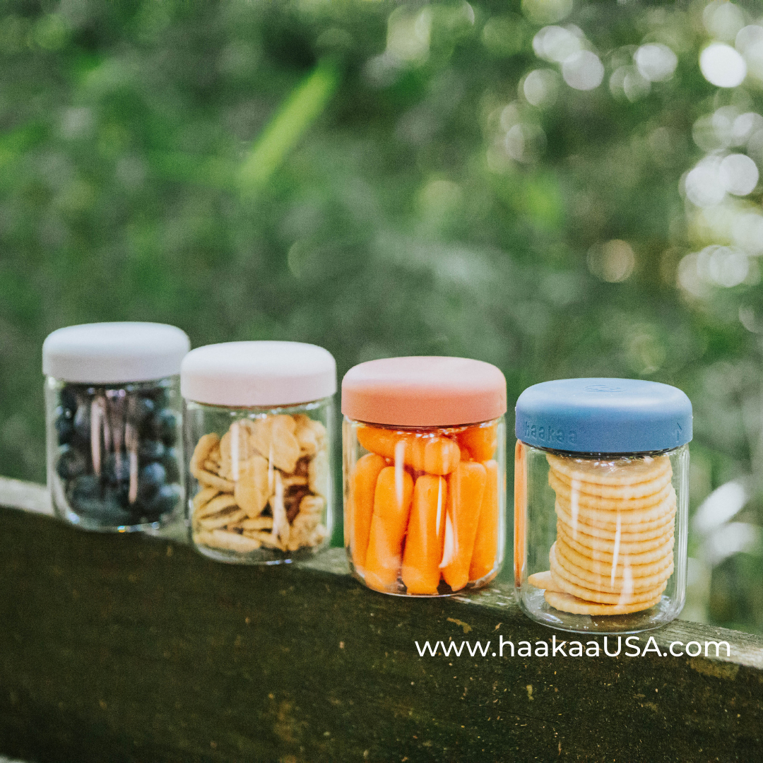 Haakaa Sealed Glass Storage Jar Set - 4 x 7 oz Glass Jars