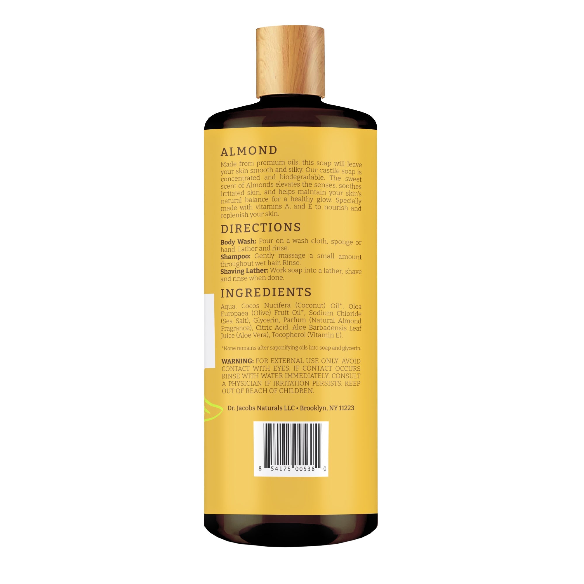 Dr. Jacobs Naturals Almond Castile Body Wash