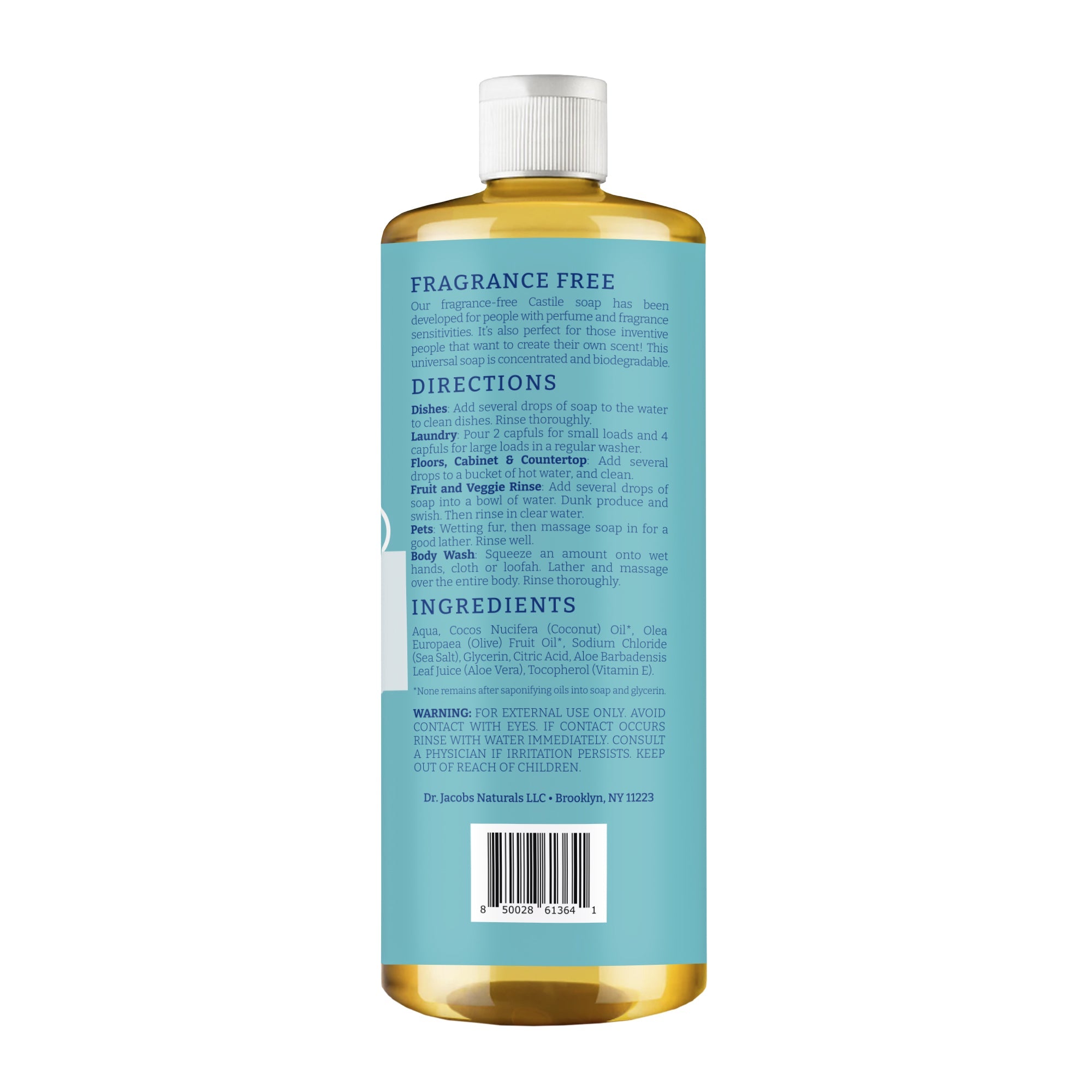 Dr. Jacobs Naturals Unscented All-in-One Castile Soap