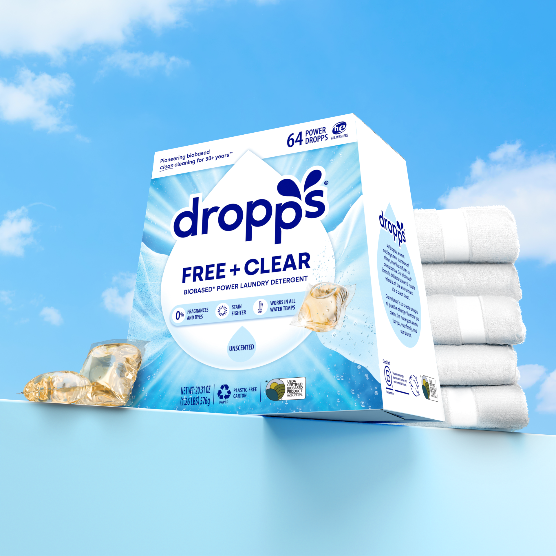 Free & Clear Laundry Detergent - Unscented, 64 Count