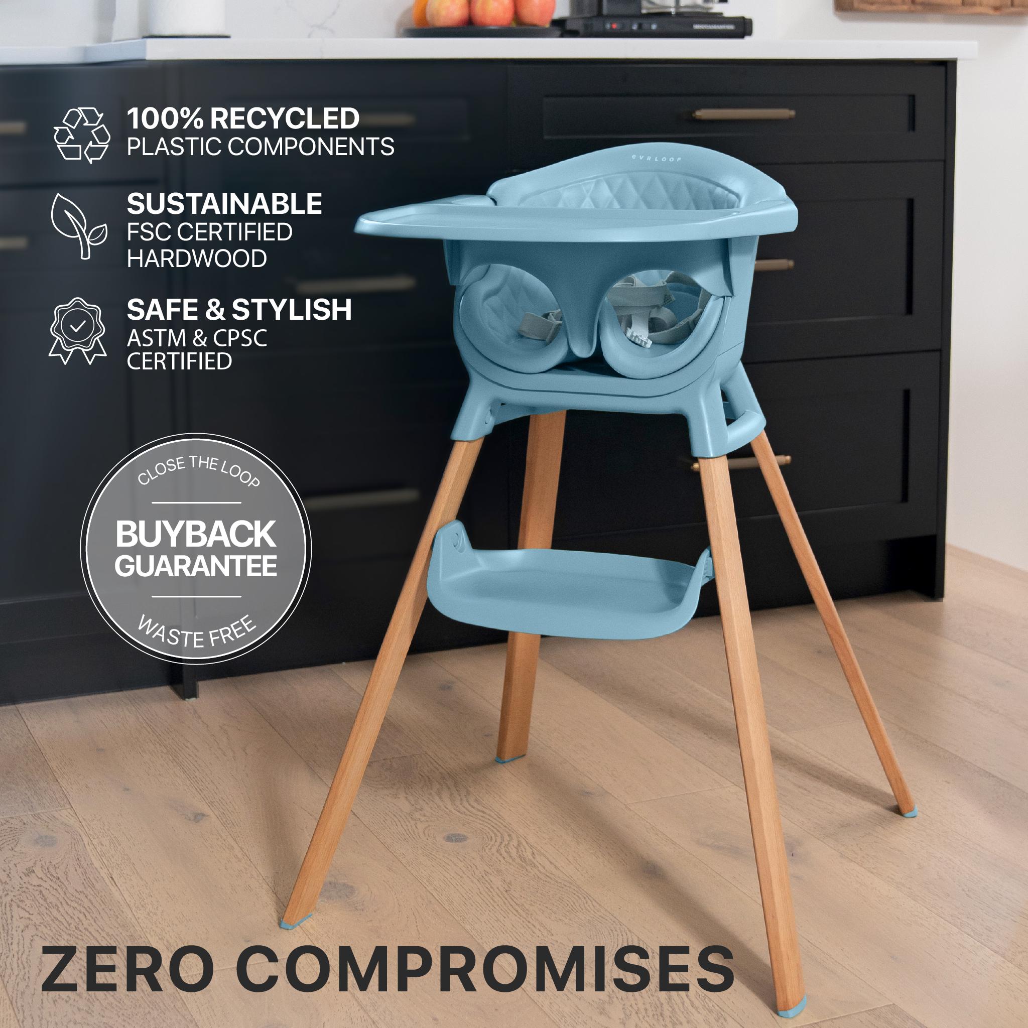 Evrloop 3-in-1 High Chair - Sustainable Design that Grows with Your Child