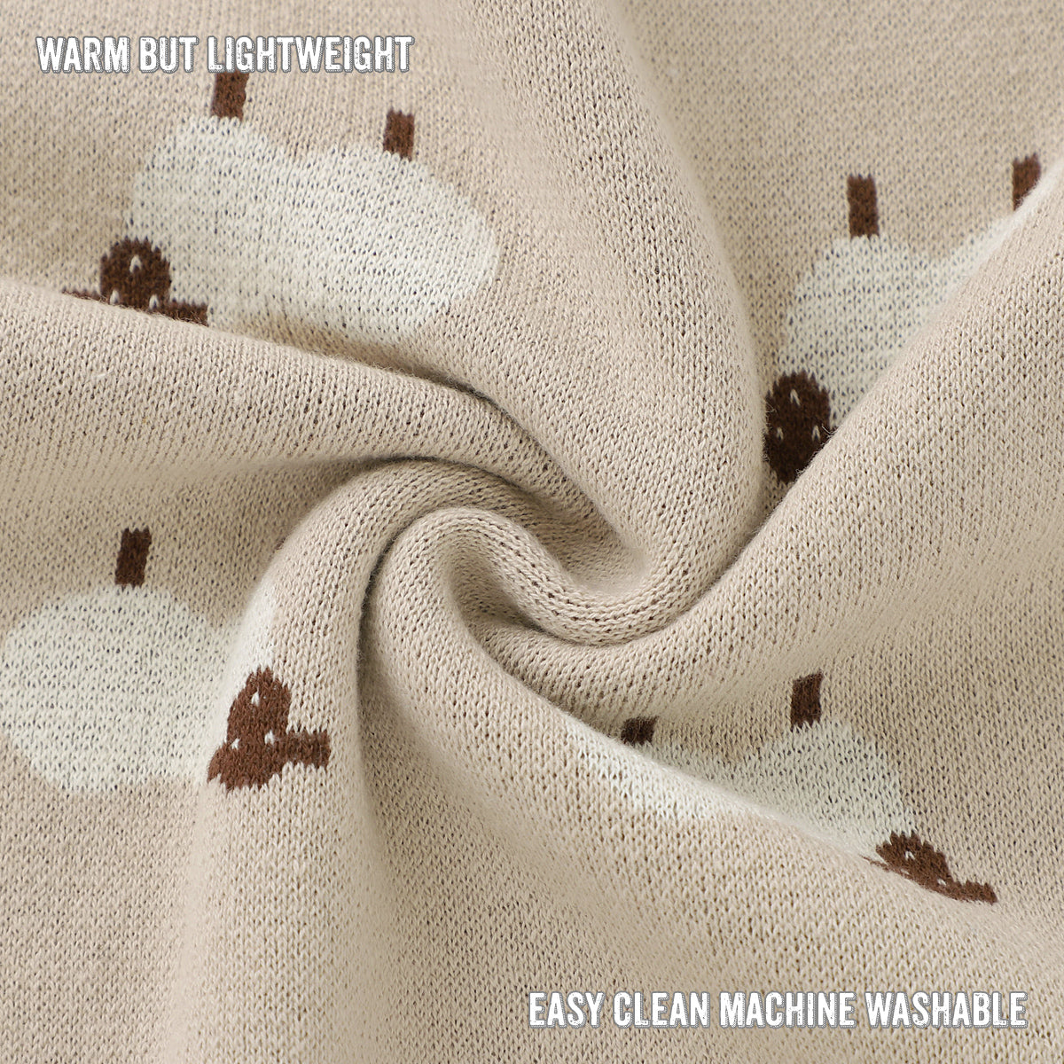 Sheep Cotton Knit Baby Blanket