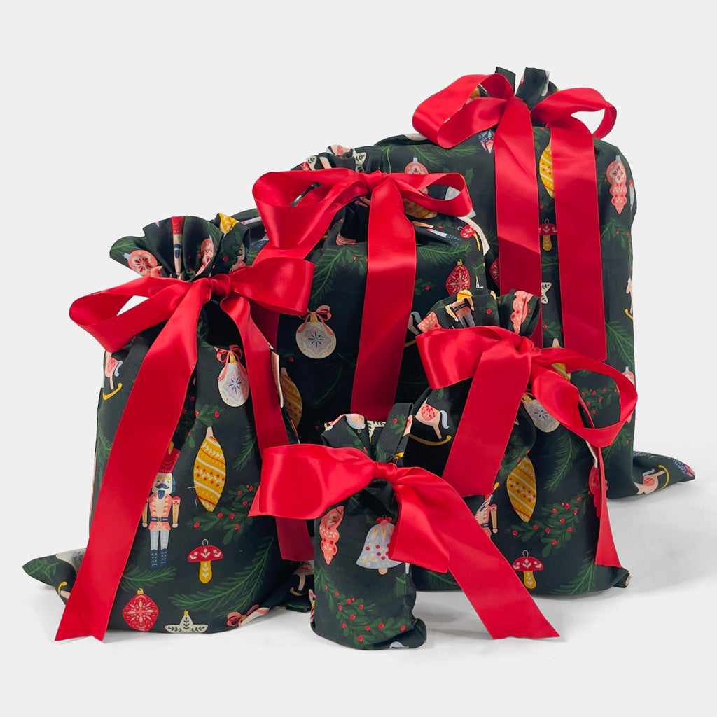 Folk Julepynt Reusable Gift Bag Set