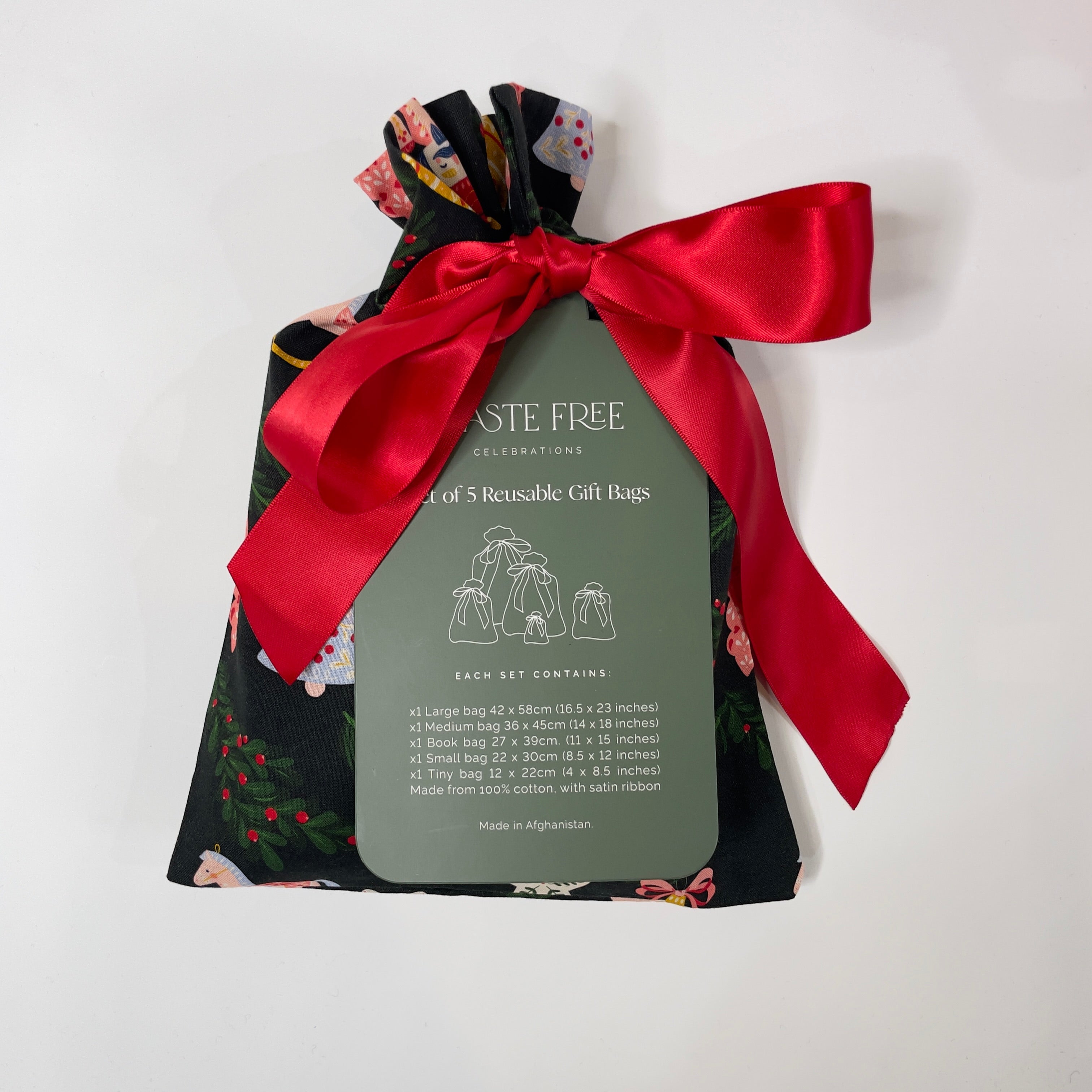 Folk Julepynt (Reusable Gift Bag Set)