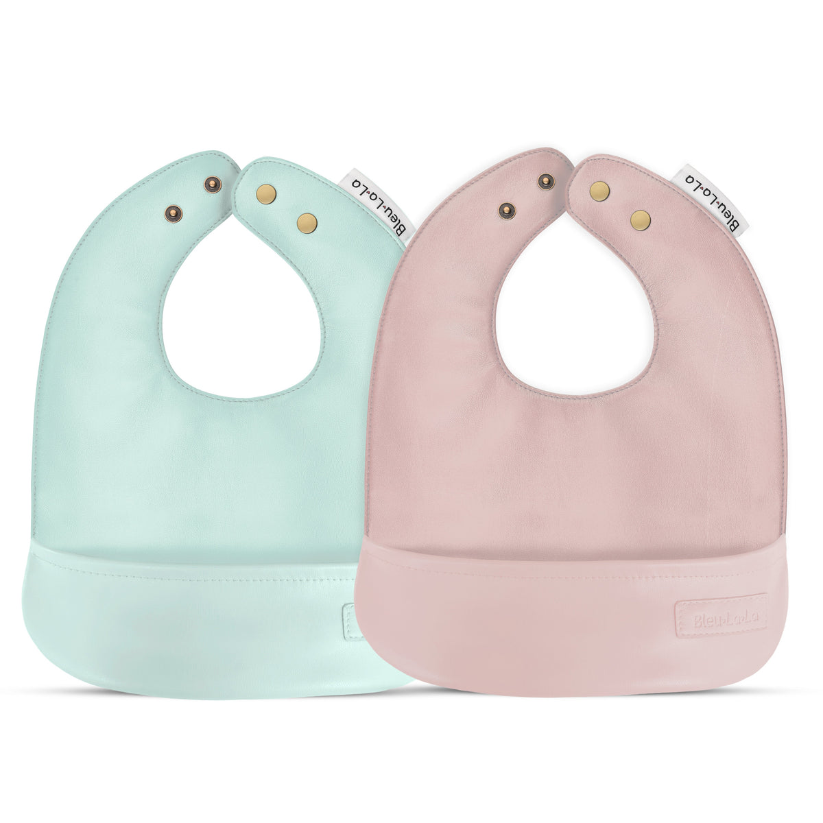 Classic Vegan Leather Baby Bib Set