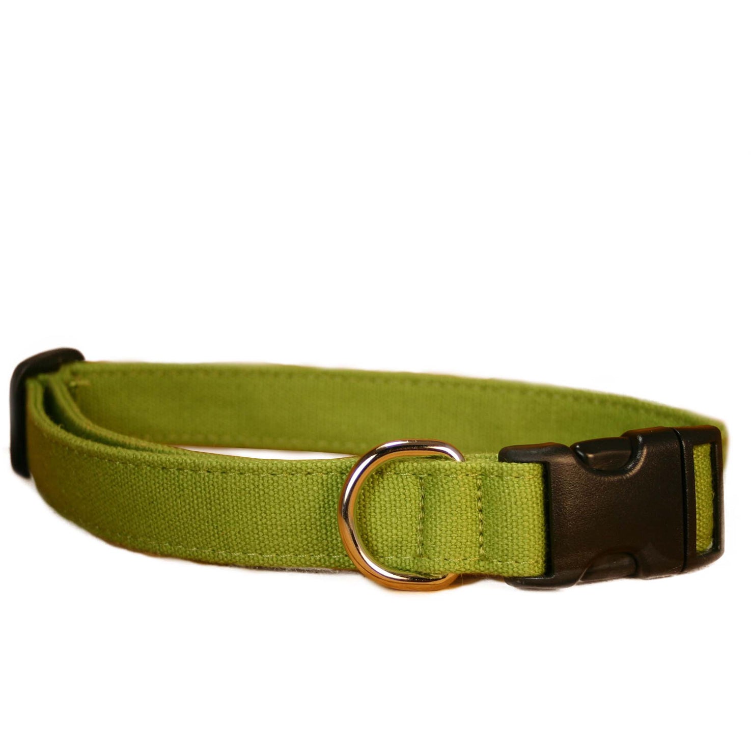 Hemp Dog Collar Basic Canvas Green