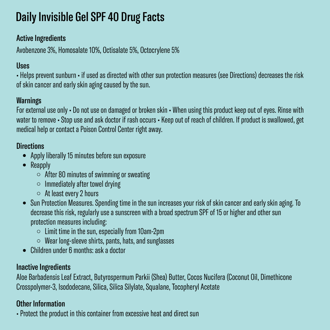 Bask Suncare Daily Invisible Gel SPF 40 - Face Sunscreen
