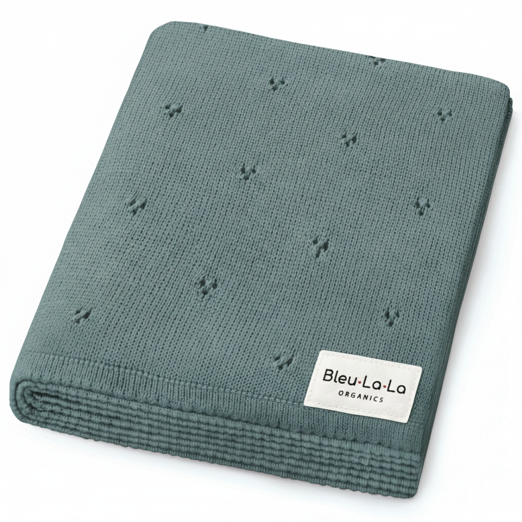 Pointelle Organic Cotton Knit Baby Blanket