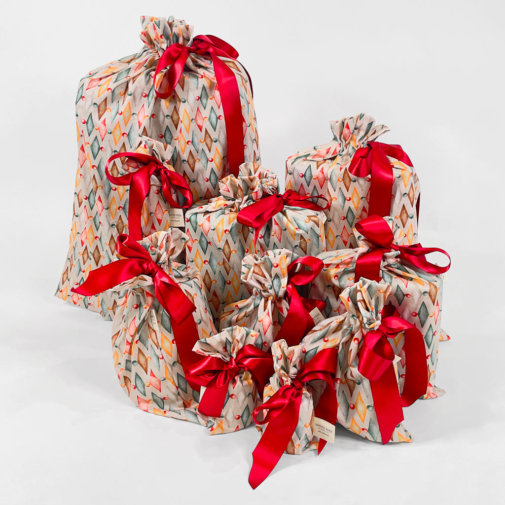 Nutcracker Harlekin Reusable Gift Bag Set