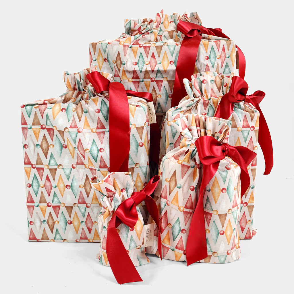 Nutcracker Harlekin - Reusable Gift Bag Set
