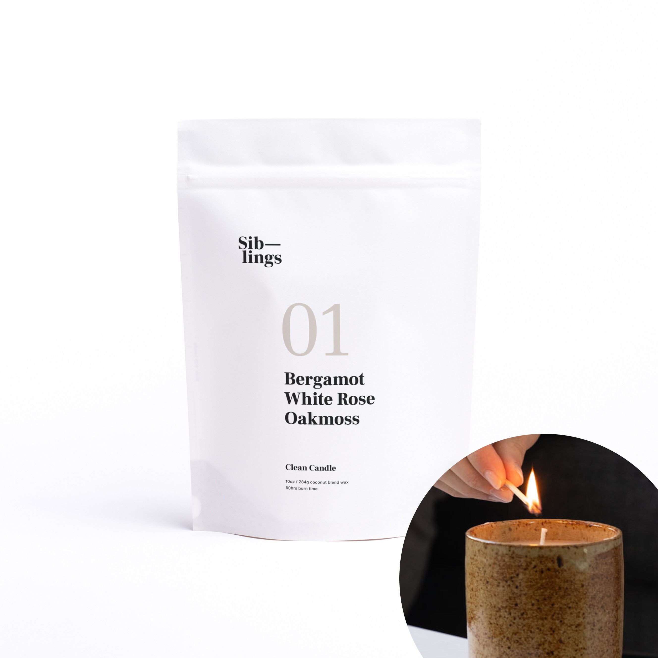 No 01 Candle Refill — Bergamot, White Rose, Oakmoss