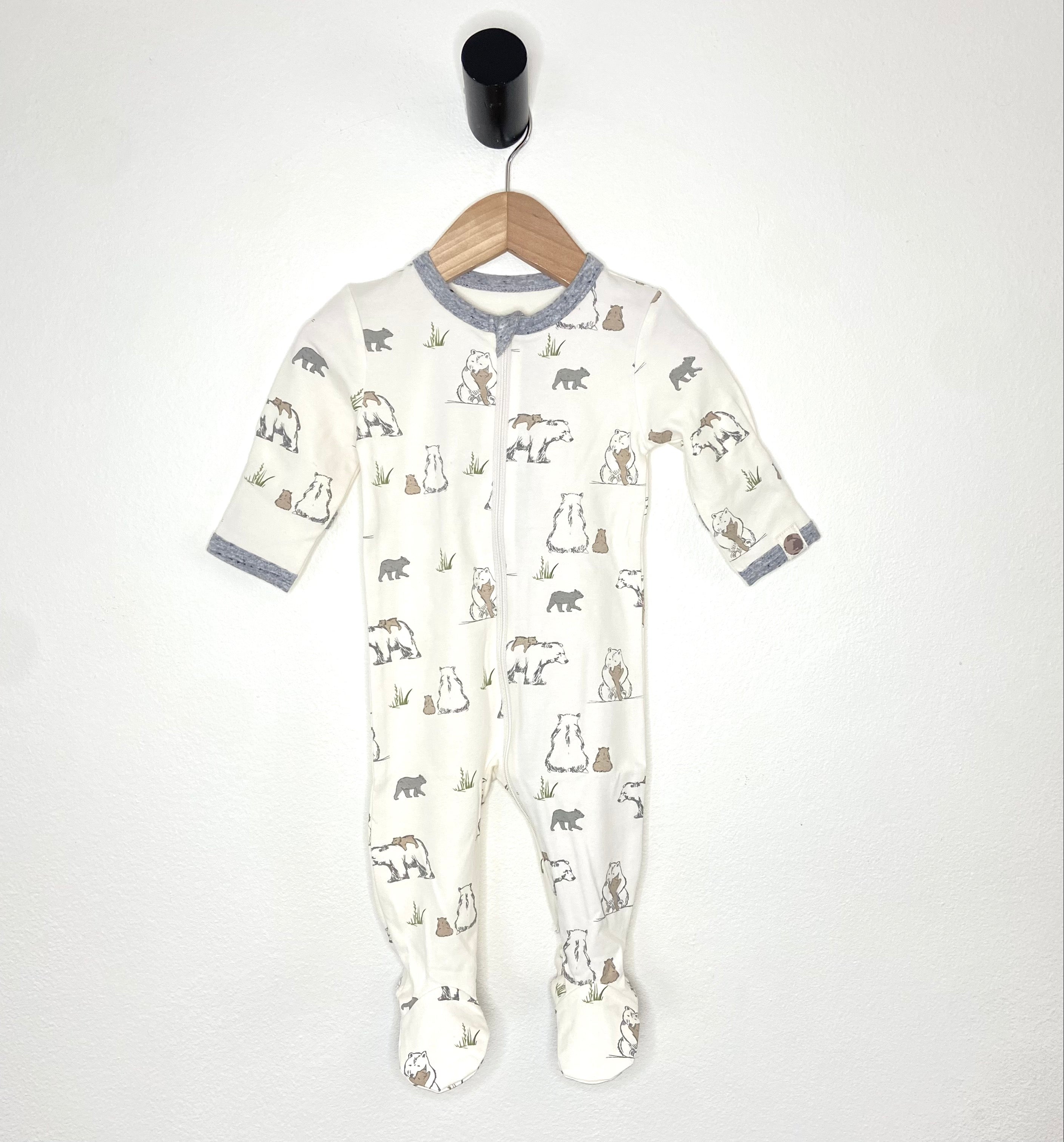 Bear Family footie in eco-friendly fabric - NEW for Spring 2025