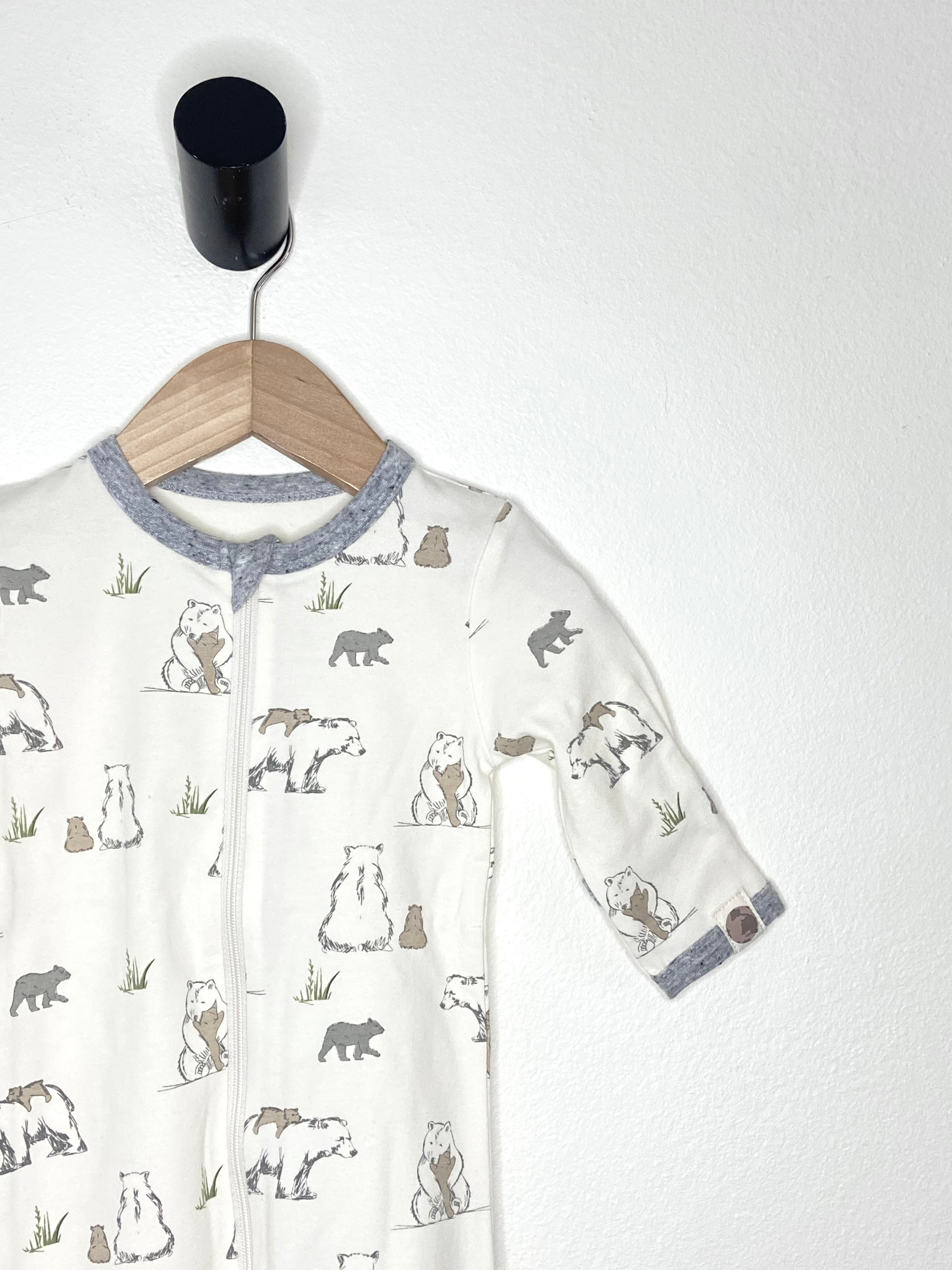 Bear Family footie in eco-friendly fabric - NEW for Spring 2025