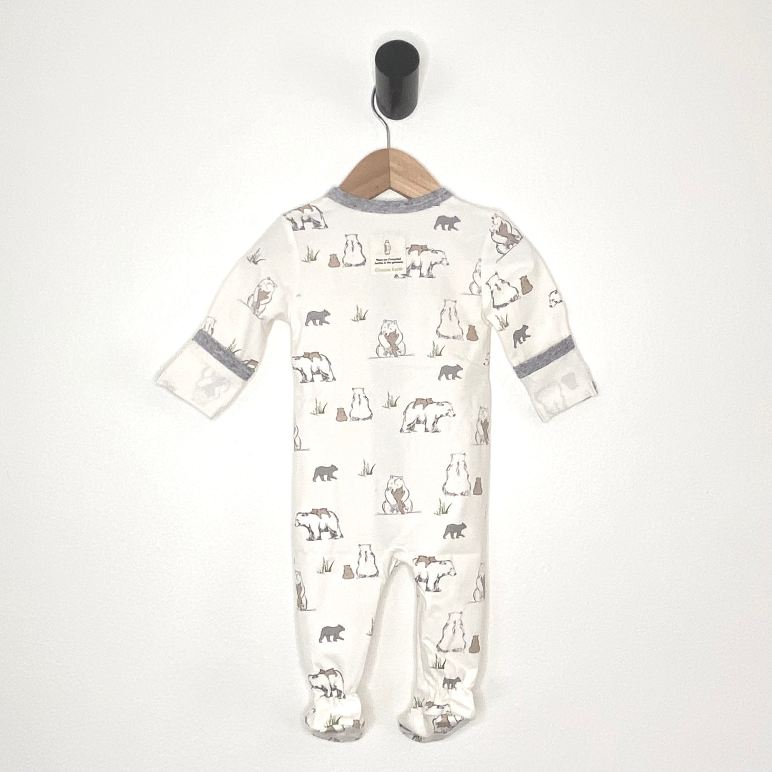 Bear Family footie in eco-friendly fabric - NEW for Spring 2025